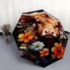 1pc Floral Cow Print Umbrella Automatic Opening/Closing, Portable Folding Design, Outdoor, Festival Gift for Fans, Travelers, Daily Use.C104