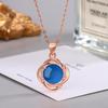 Ethnic Style Zircon & Green Agate Pendant Necklace with Yellow, Red, White Chalcedony for Women