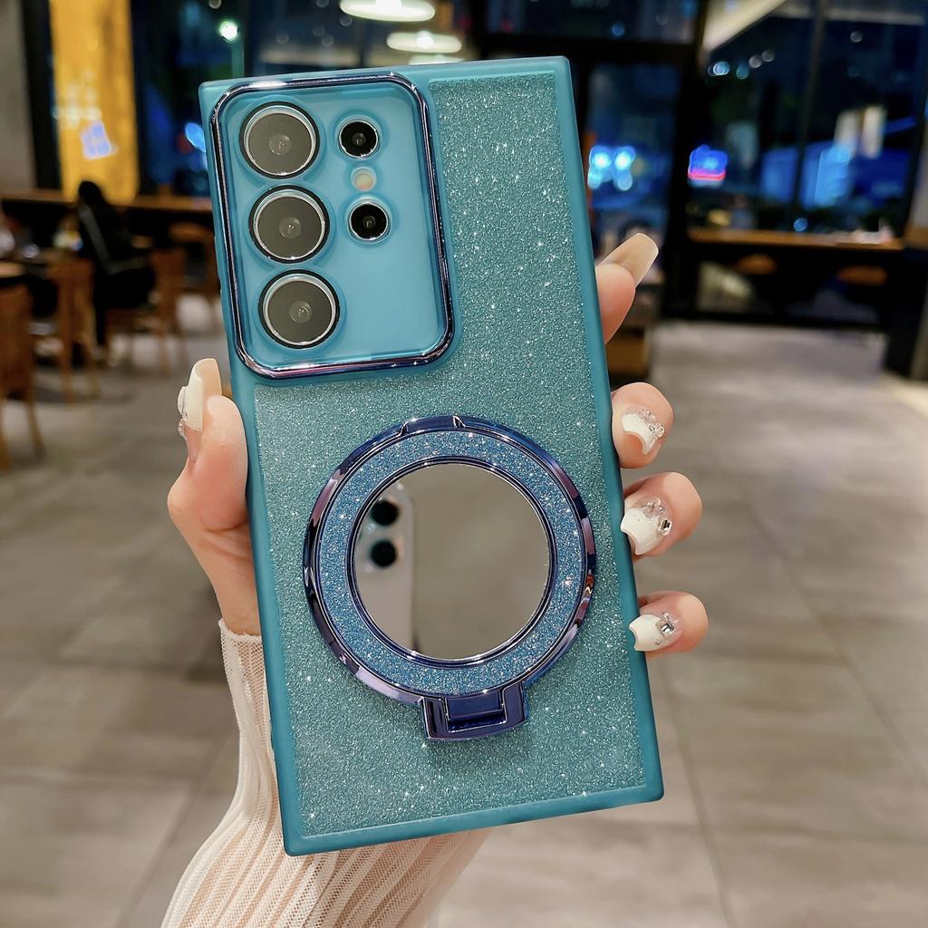 Applicable to Apple Samsung s25 mobile phone case, new glitter glamour s23 mirror a12 bracket a56 personalized protective case
