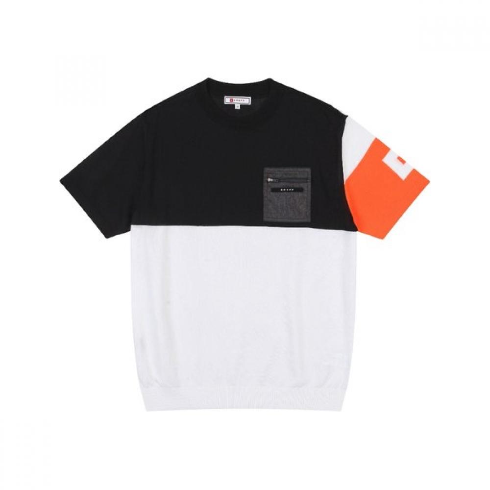 

Onoff Men S Color Block Short Sleeve Sweater Of2703ga Black 54
