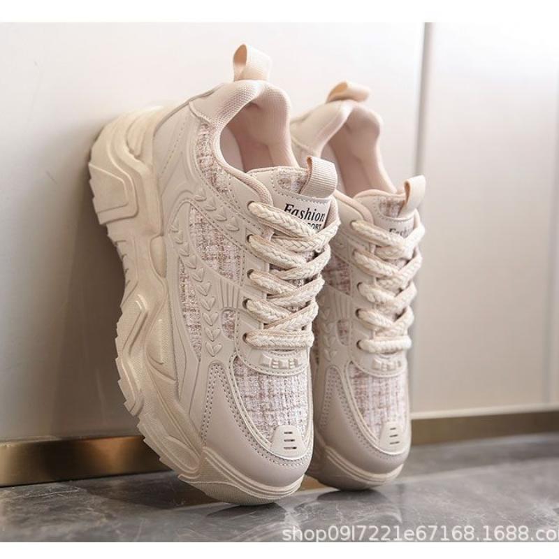 Fashion Womens Sneakers 2025 Spring Hard Fashion Korean Version of Casual Platform Shoes Trend Lace-up Casual Shoes Zapatos para mujeres