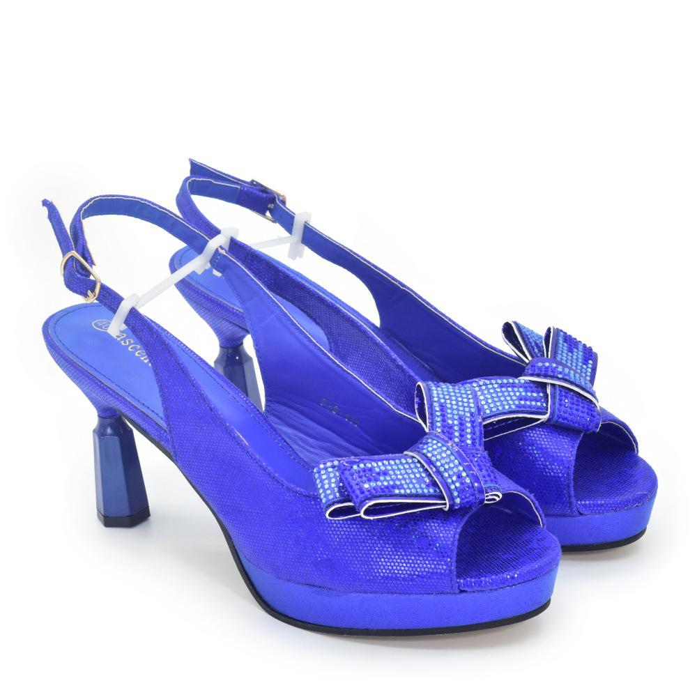 Italian Rhinestone Peep Toe High Heels & Evening Bag Set