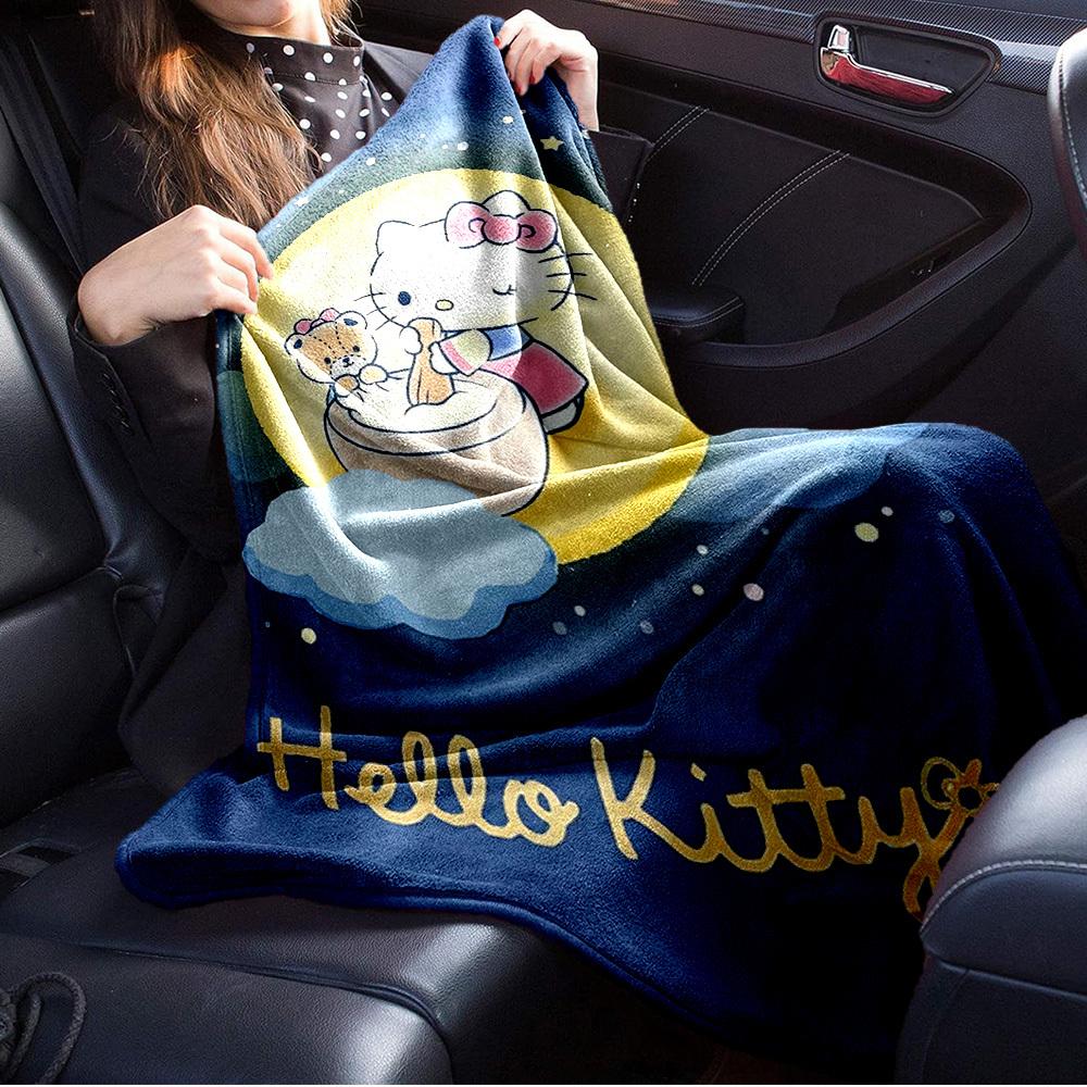 1pc Hello Kitty Moonlight Bath Bear Design Blanket - Home Decor, All Seasons, Comfortable, Machine Washable, Gift for Everyone, Suitable for