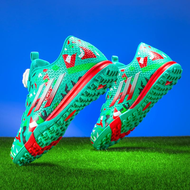 New Children'S Lace-Free Football Shoes With Broken Nails, Boys' Primary And Secondary School Students' Training Sports Shoes, Wear-Resistant Rotating