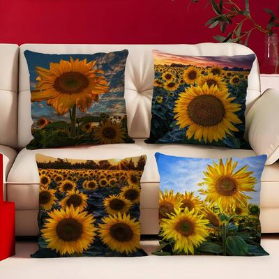 Sunflower Cushion Cover Pillow Cover Decor Pillowcase Printed Cushion Case For Couch