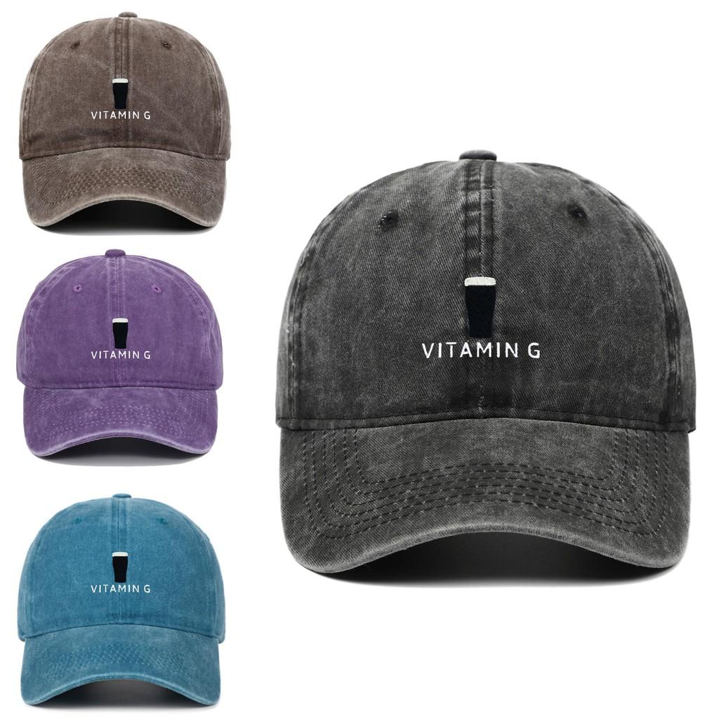 Vitamin G Letter Baseball Cap With Retro Style And Adjustable Fit For Outdoor Activities