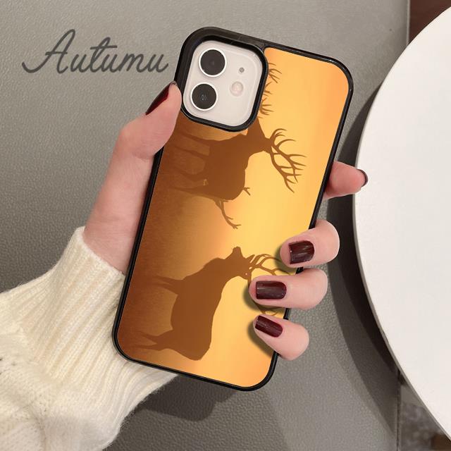 Jagd Deer Sunset Telefon Fall für iPhone 11 12 13 14 Pro Max mini X XR XS SE 2020 6S 7 8 Plus Samsung Galaxy S21 S22 shell