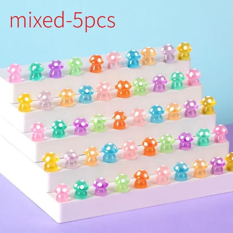 Luminous Mini Landscape Mushroom Ornaments DIY Kit Resin Garden Decoration Outdoor Patio Lawn Yard Garden Accessories