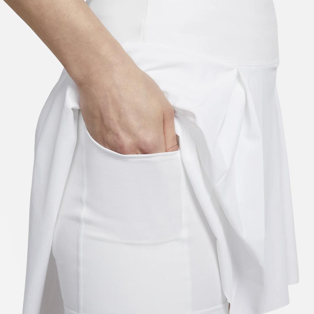Nike Dri-FIT Advantage Solid Logo High-Waisted Comfortable Casual Skirt Women skirts White DX1133-100
