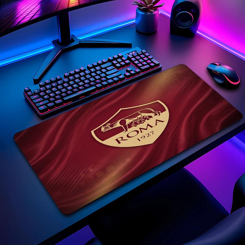 Tappetino per Mouse con Motivo Calcio AS Roma No?Tappetino Mouse da Gioco Antiscivolo con Base in Gomma per Scrivania Ufficio Casa