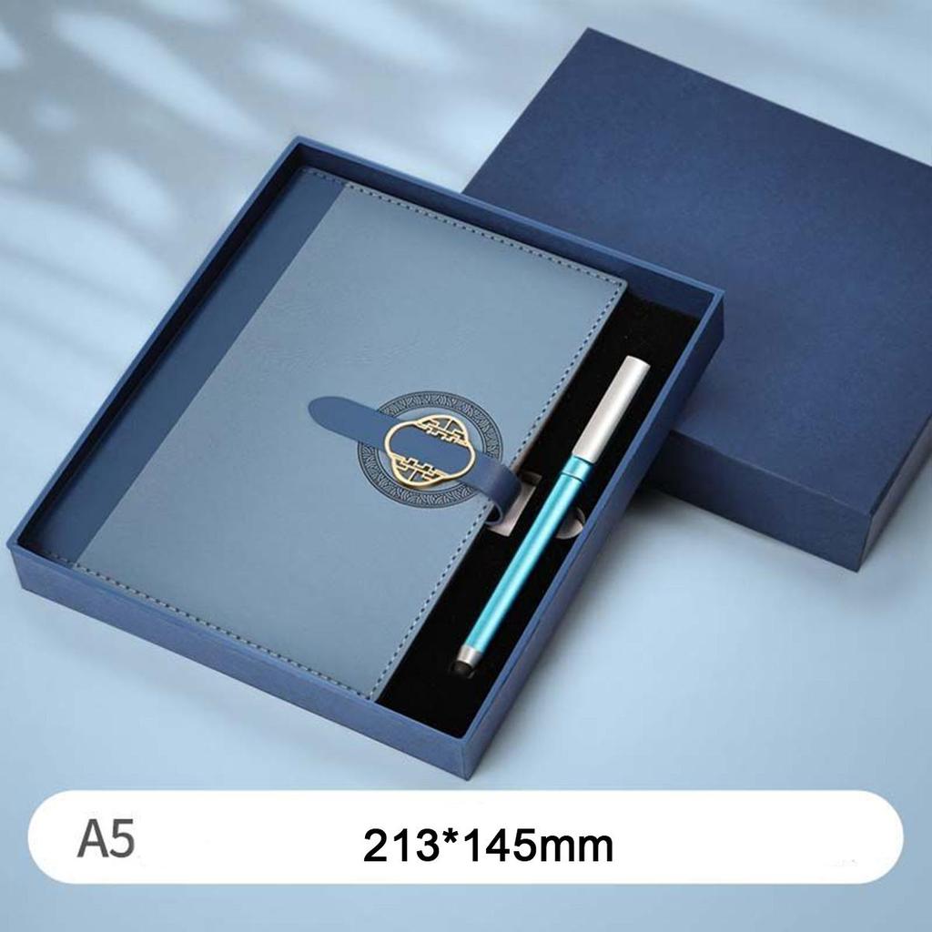 A5 Thick Leather Notepad, Student Subject Notebook, Work Meeting Record Book, Buckle Diary, Business Souvenir, 112 Sheets 224 Pages