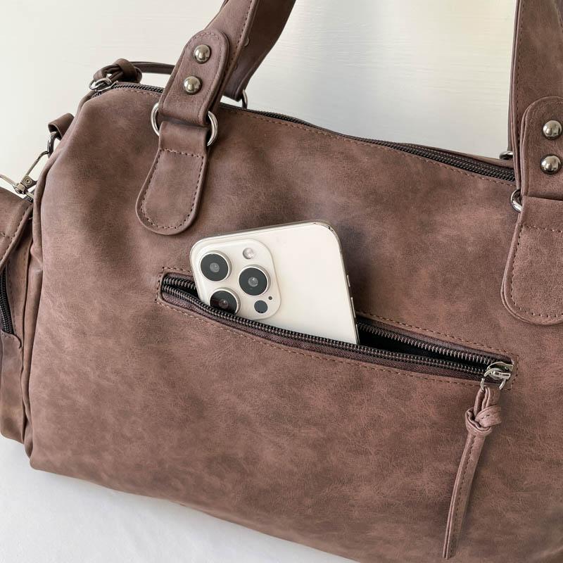 Stilvolle Wildleder Reisetasche Damen Mehrzweck-Tragetasche mit verstellbarem Schultergurt und Modischem Design