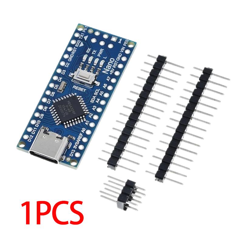 

Mini / Type-C / Micro USB Nano 3.0 із завантажувачем, сумісний з Nano контролером для Arduino CH340, драйвер USB 16 МГц ATMEGA328P чорний