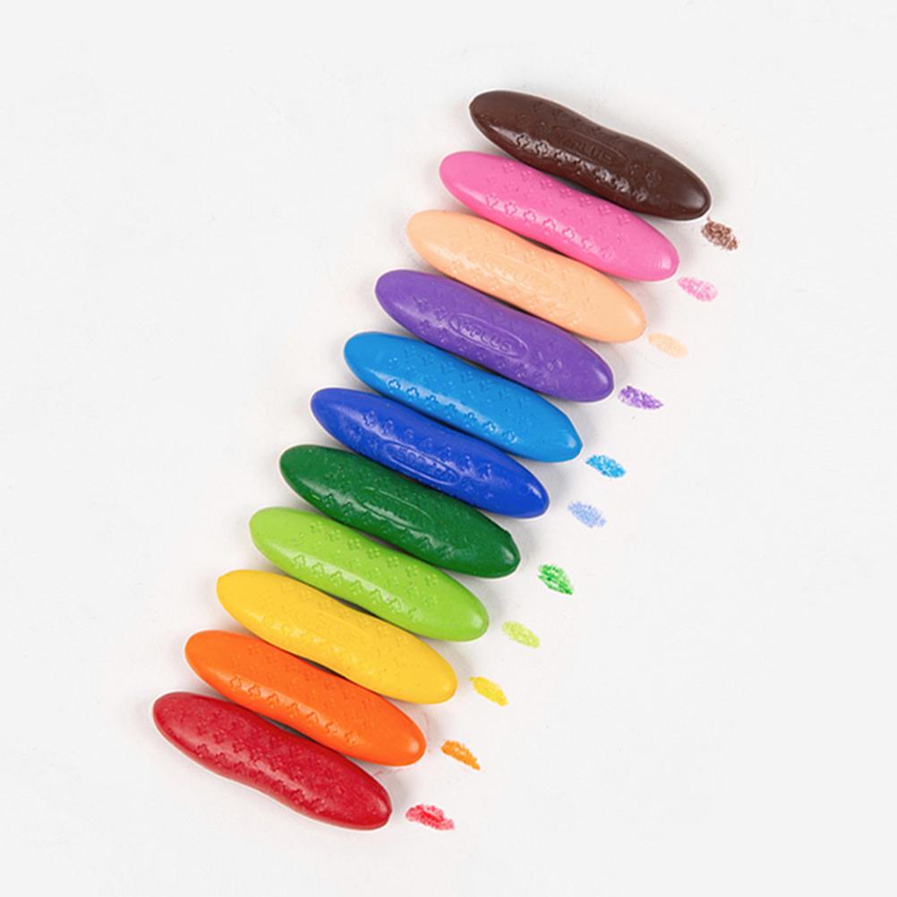 12 Colors Peanut Crayon Chalks for Kids Graffiti Painting Crayon School Stationery Art Supplies