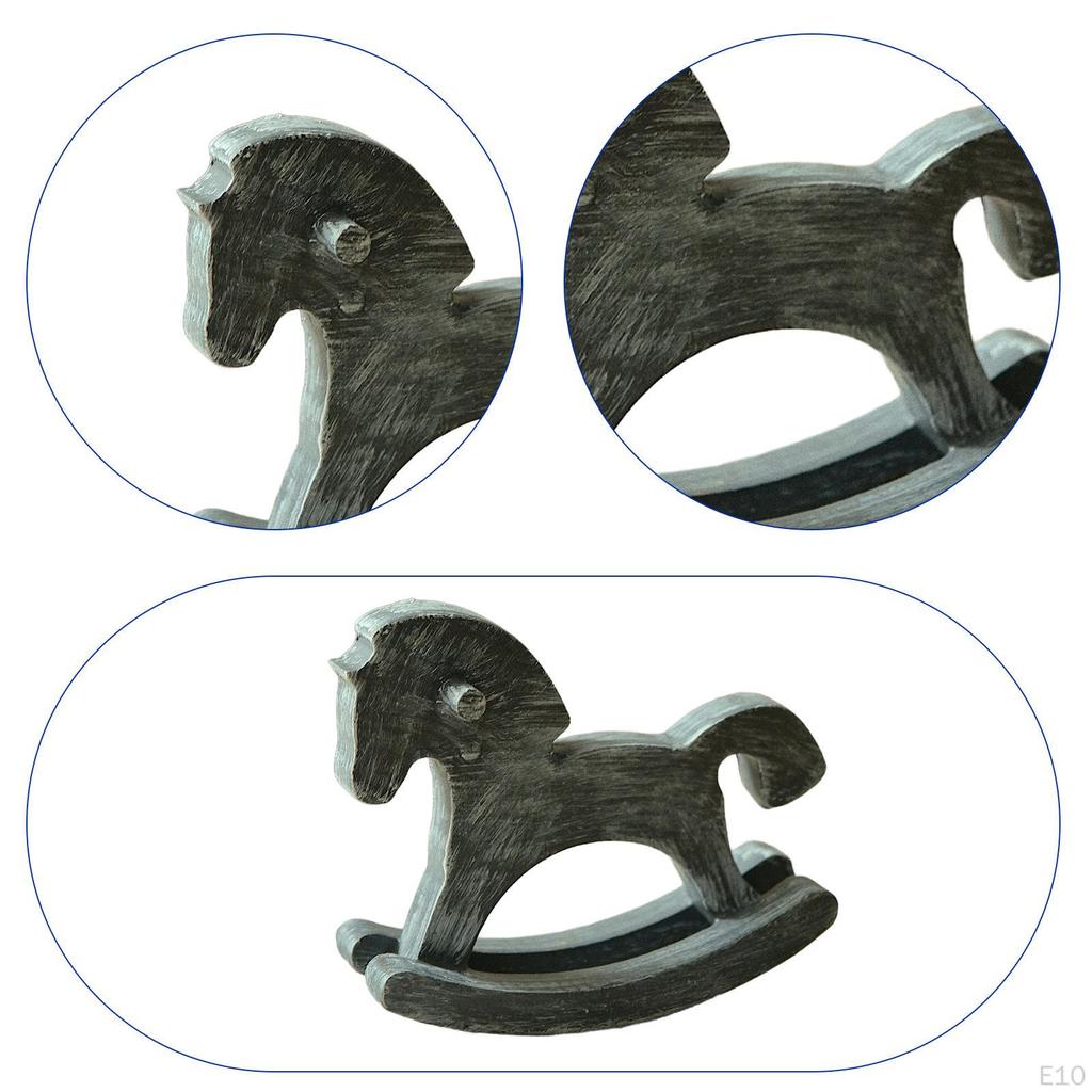 Wooden Rocking Horse Christmas Decor Birthday Gift Centerpiece Souvenir Collection Small