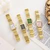 Fashionable and Luxurious All-match Rectangular Dial Alloy Quartz Watch for Women, Suitable for Daily Wear, Christmas Gifts