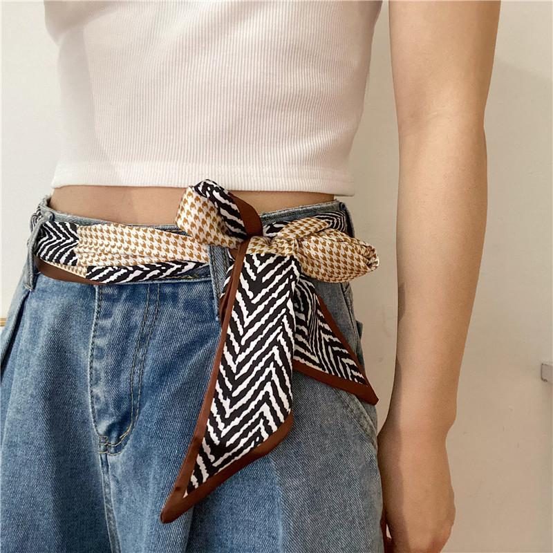 

Women s Silk Scarf Belt: Versatile Waist-Cinching Summer Fashion Accessory with Jeans