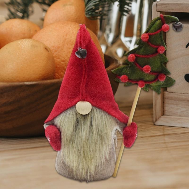Scandinavian Tomte Nisse Figurine, Swedish Gnomes Tomte 8.27" Gnomes Plush for Christmas Home Fireplaces Adornment