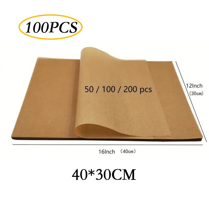 200/100/50Pcs Baking Paper Non-stick Oil Proof Parchment Paper Oven Grilling Mat Paper Food Wrapping Paper Baking Tool