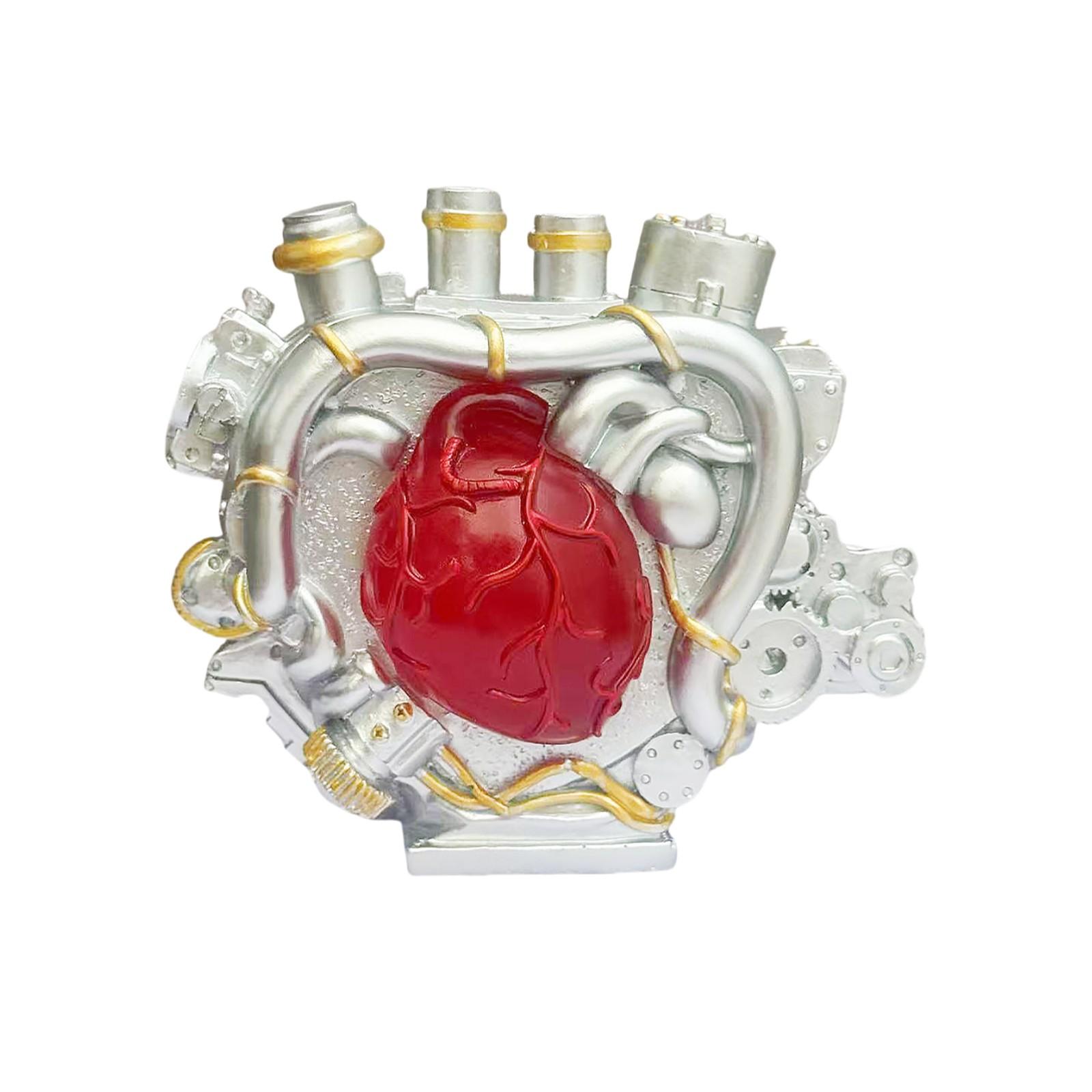 

Декор из смолы «Сердце-двигатель» – Скульптура двигателя в форме сердца в механическом стиле для настольной и домашней экспозиции One Size