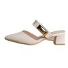 Baotou Thick Heel Semi-cool Slippers Women's Summer Outer Wear Summer New Fashion Lazy Shoes Shoes