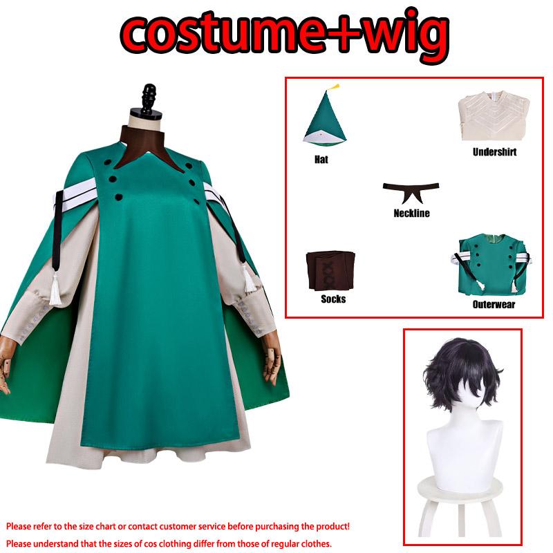 Anime Cappello da Strega Atelier Cosplay Coco Cosplay Agatto Akuromu Costumi Cosplay Parrucca Uniforme Mantello Verde Cappello Halloween Cos per Donne