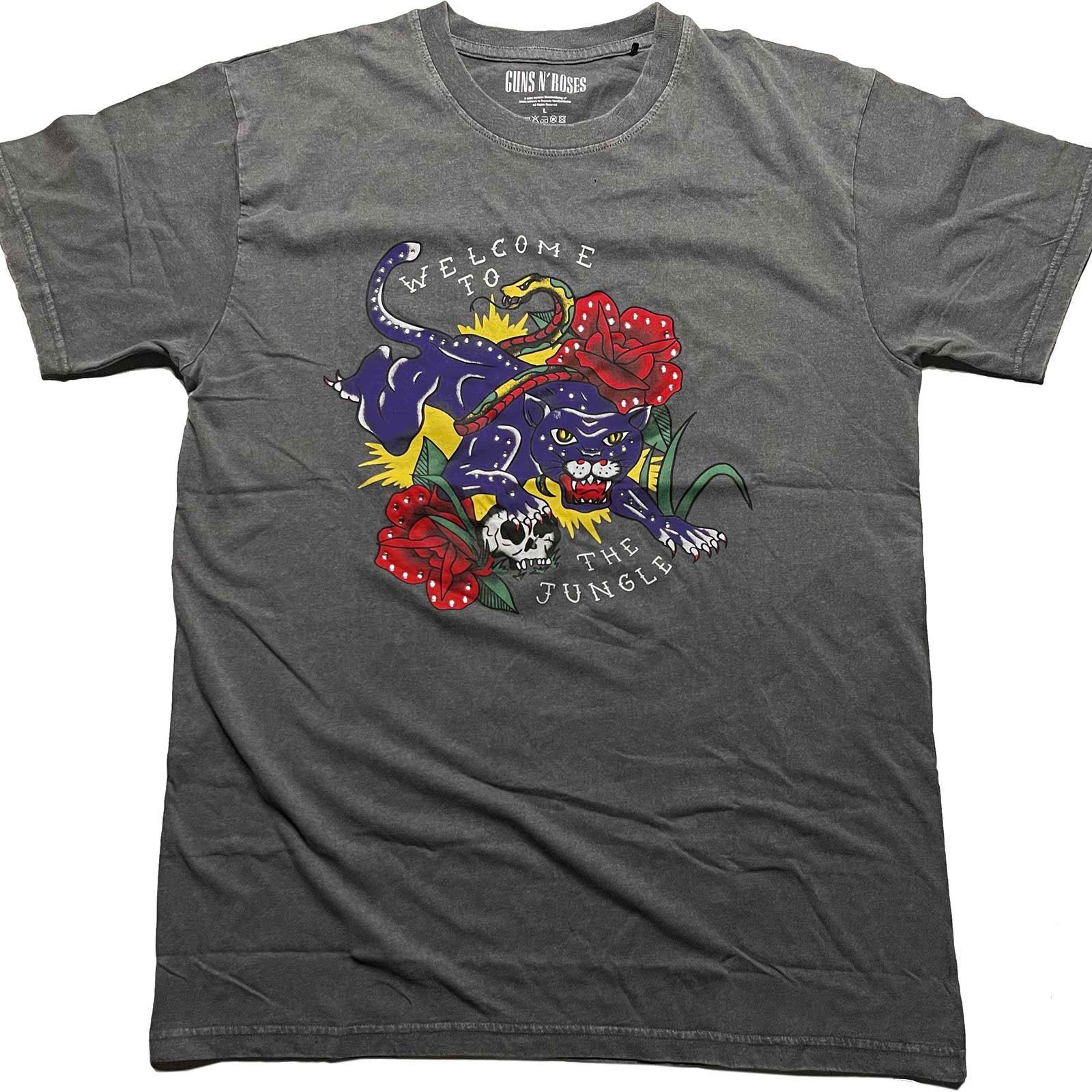 Men s Guns N Roses Welcome To The Jungle T-shirt Large Grey L