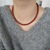 New Chinese retro agate necklace temperament simple necklace collarbone chain agate beaded premium