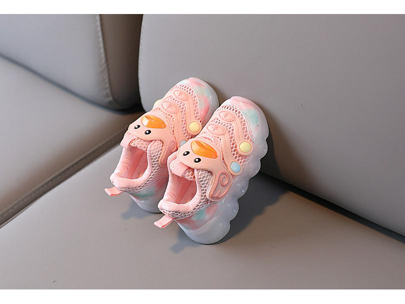 LED Flash Toddler Sneakers: Soft Sole, Non-Slip, Mesh, for 1-3 Year Olds