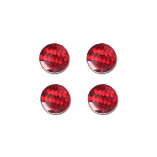 4pcs Red Carbon Fiber Car Front AC Vent Point Sticker For Chevrolet Camaro 16-19