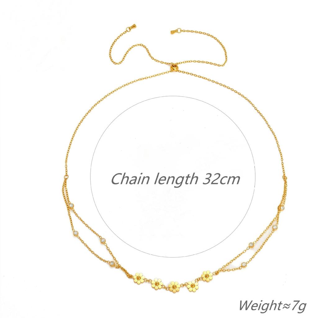 Niche Design Small Daisy Zircon Necklace Titanium Steel Necklace Stacked Collarbone Chain Women Do Not Fade