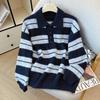 La Chapelle Women's Striped Polo Pullover