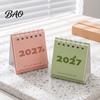 Standing Paper Memo Pad Mini Desk Calendar 2027, Jan. 2027 to Dec. Flip Small Fresh Style Office Accessory Desktop Calendar, 12 Monthly Planner