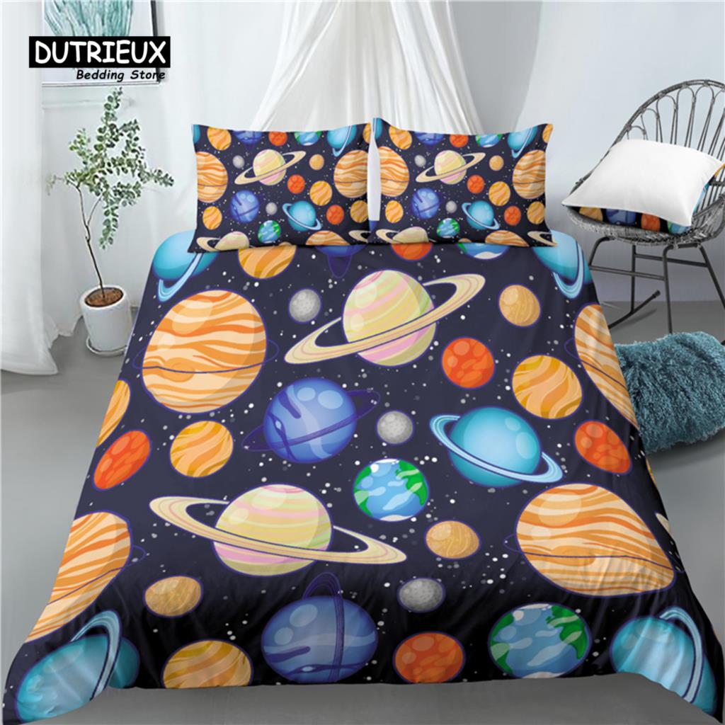 Comforter Home Living Luxury 3D Solar System Print 2/3Pcs Comfortable Bedding Sets Queen And King Eu/Us/Au Size