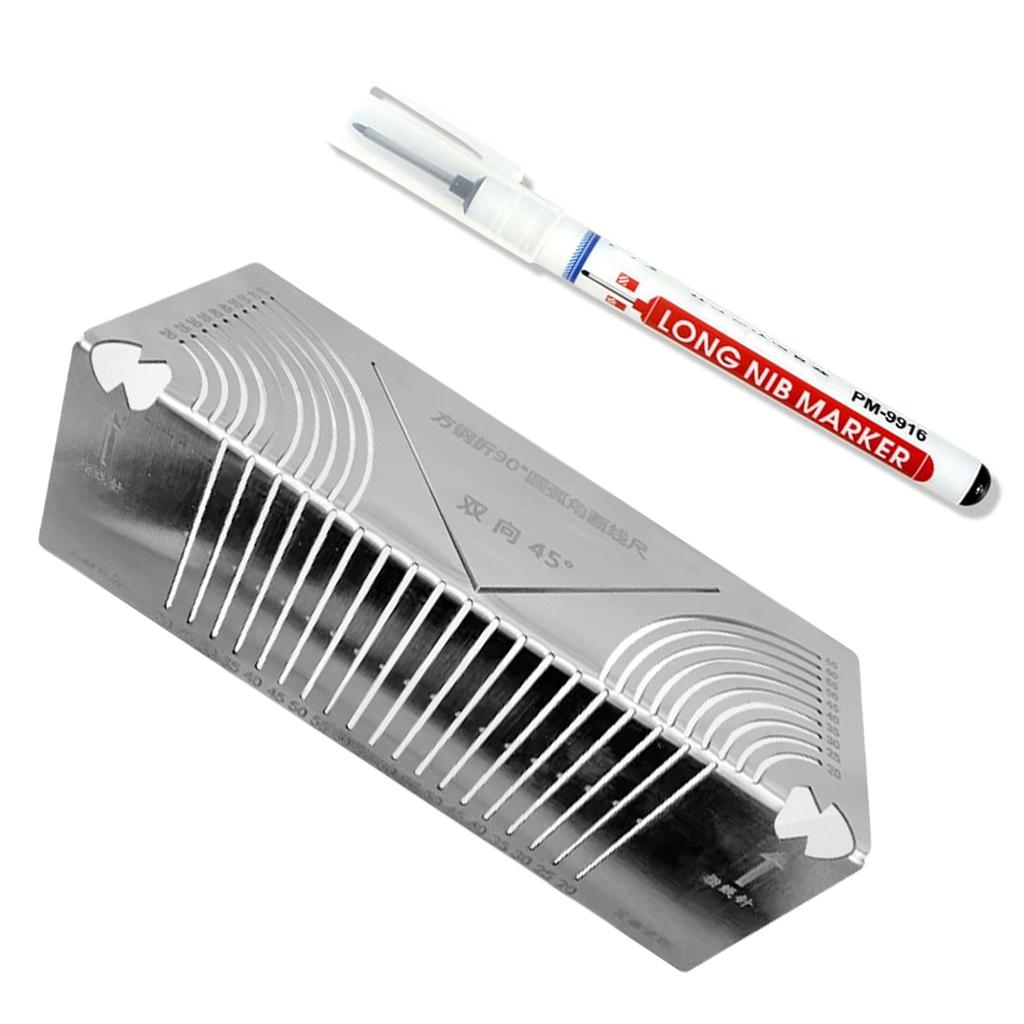 Adjustable Angle & Arc Marking Tool Dual-Purpose Metal Scriber for Metalworking Welding Engineering and Construction