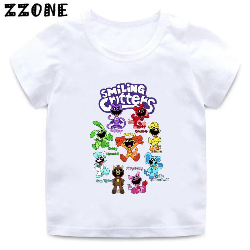 Summer Tops Hot Sale Smiling Animal Print Cartoon Children's T-Shirt Girls' Clothing