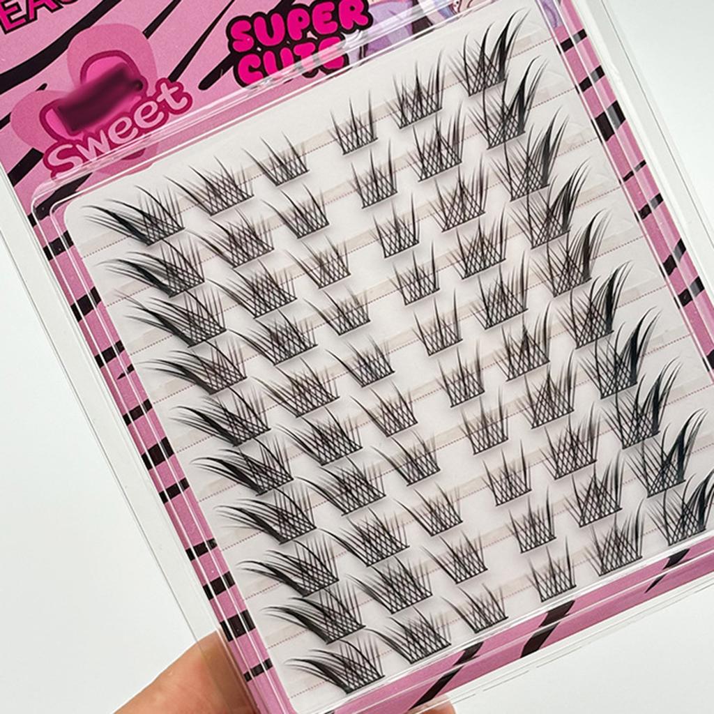 C Curl Black False Eyelashes Lightweight Comfortable DIY Curling Eyelash Clusters for Stage and Daily Makeup