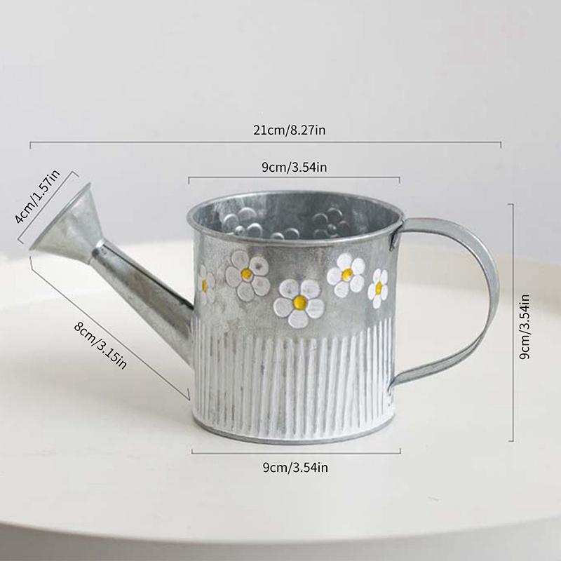 Vintage Embossed Iron Flower Pot Small Flowers Vase Watering Can Hanging Plant Balcony Bucket Home Garden Decorations Ornaments