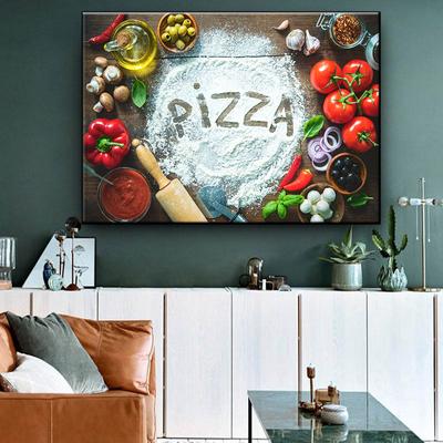 Modern Mura Renkli Mutfak Çeşni Tuval Boyama Soyut Resimler İskandinav Oturma Odası Mutfak Duvar sanat dekoru Hiçbir Çerçeve