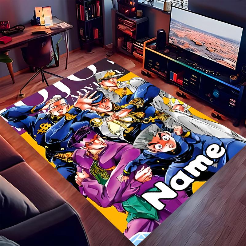 Custom Personalization JoJo's Bizarre Adventure Print Area Rug - Soft, Washable Non-Slip Indoor Mat,Living Room,Home&Office Decorative Rug