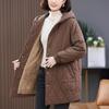 Women's 2024 Trendy Fleece-Lined Quilted Jacket – Mid-Length, Thickened, Fashionable for Autumn & Winter