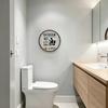 Vintage Wooden Bathroom Sign This Is A Bathroom Not A Cafe Funny Wall Art Rustic Hanging Round Plaque for Farmhouse Restroom