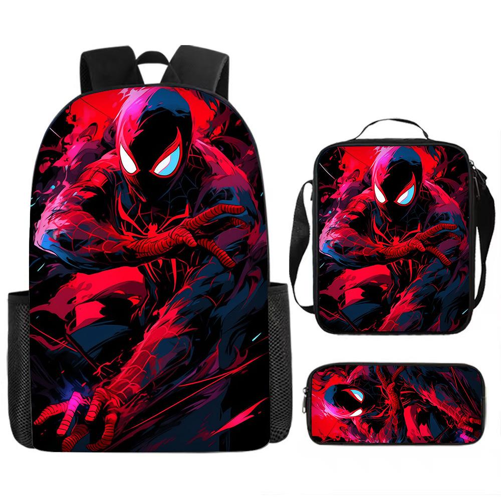 Spider-Man Schoolbag Three-piece Set Student Large-capacity Storage Backpack Outdoor Portable Backpack