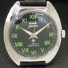 HMT JAWAN VINTAGE HANDAUFZUG INDISCHE HERRENUHR SCHWARZES ZIFFERBLATT a700265-5