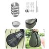 Stainless Steels Camp Dinnerware Camping Cutlery Set Outdoor Cooking Tableware Utensils with Spoon, Fork and Bowls