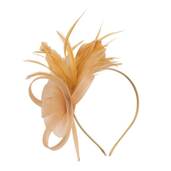 Dame Blomsterfjer Pandebånd Retro Net Blomster Pandebånd med Fjer Te-fest Hårpynt Fascinators Hår Accessories til Cocktailfester