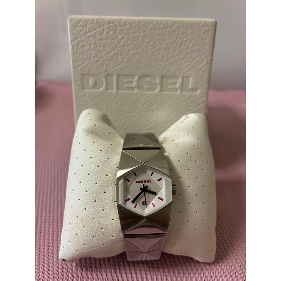 Used DIESEL watch body silver white