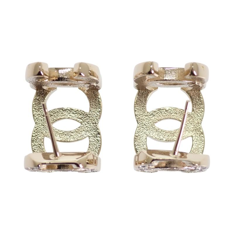 CHANEL  Pierce gold metal/crystal Women