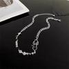 Cross Ice Crack Bead Splicing Spider Necklace Design Sweet Cool Ins Pendant Collarbone Chain Spice Girl Accessories Women