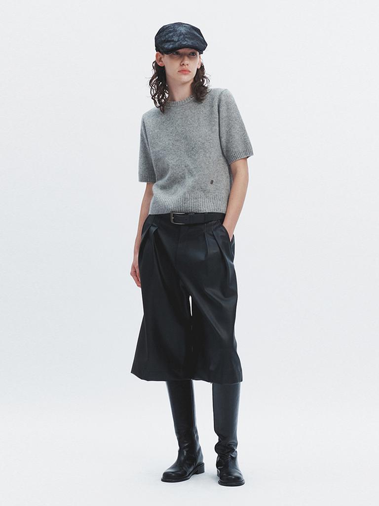 HAVELESS Sofy Alpaca Round Knit Top Gray